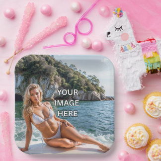 Plato De Papel ¡FESTIVO! Placa cuadrada de papel de 🍽️