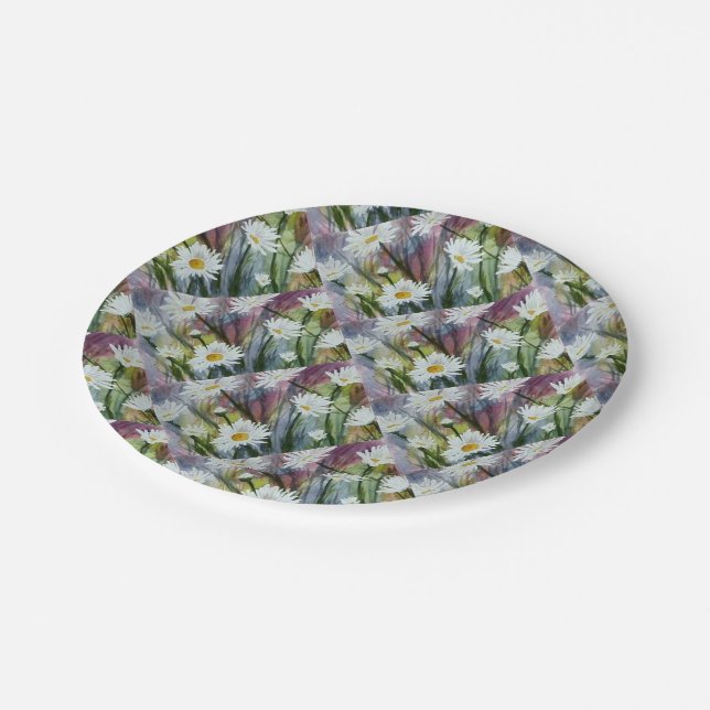 PLATO DE PAPEL FIELD OF WHITE DAISY FLOWERS PAPER PLATE (Angular)