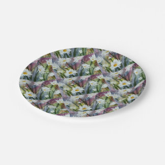 PLATO DE PAPEL FIELD OF WHITE DAISY FLOWERS PAPER PLATE