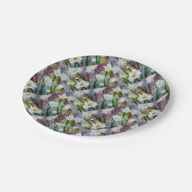 PLATO DE PAPEL FIELD OF WHITE DAISY FLOWERS PAPER PLATE (Angular)