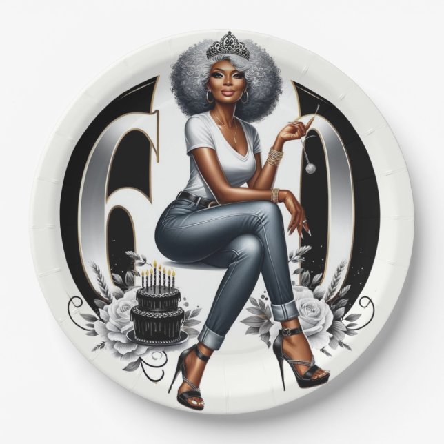 Plato De Papel Fierce & Fabulous at 60 (Anverso)