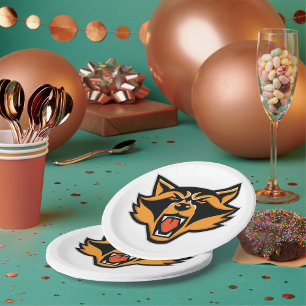 Plato De Papel Fierce Raccoon Mascot Negrita Gráfico de animales 