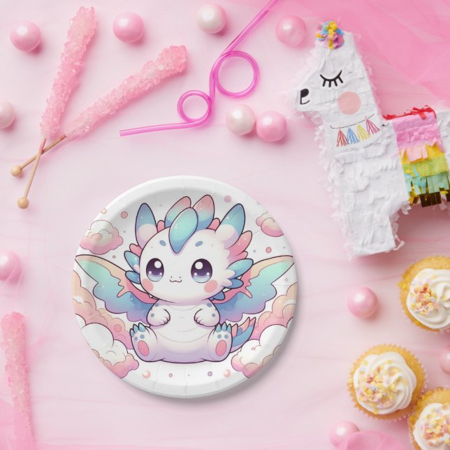 Plato De Papel Fiery Dragon Baby Shower (Fiesta)