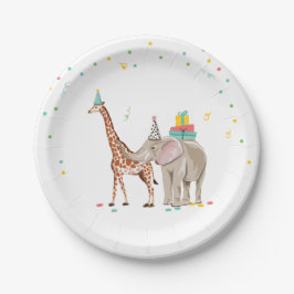 Plato De Papel Fiesta Animales Safari Fiesta Chica Wild Birthday