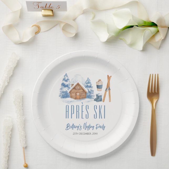 Plato De Papel Fiesta Apres Ski Baby Shower Winter Nesting (Boda)