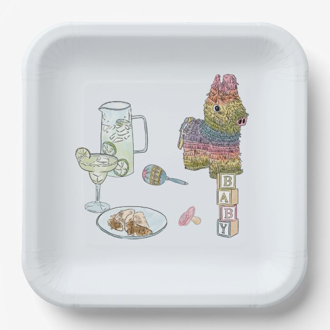 Plato De Papel Fiesta Baby Shower (Anverso)