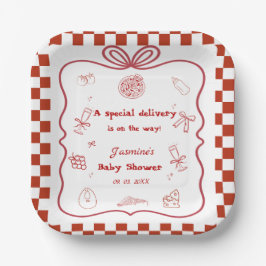 Plato De Papel Fiesta Baby Shower de pizza de entrega especial