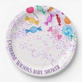 Plato De Papel Fiesta Baby Shower Lollipops Sweets
