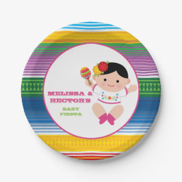 Plato De Papel Fiesta Baby Shower Plates, Fiesta mexicano