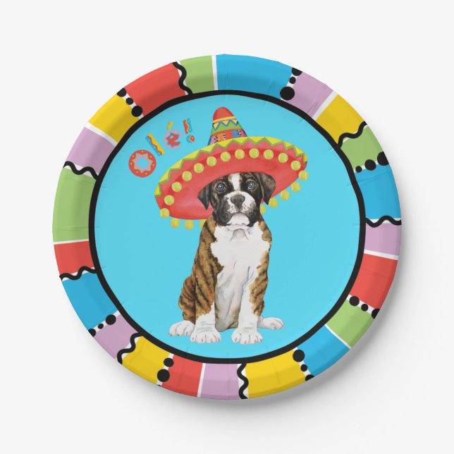 Plato De Papel Fiesta Boxer (Anverso)