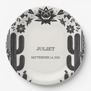 Plato De Papel Fiesta Cactus Love In Bloom Mexicans Bridal Shower