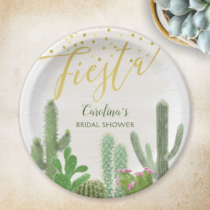 Plato De Papel Fiesta Cactus Taco Bout Love Bridal Shower