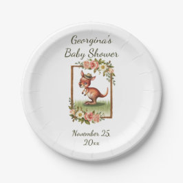 Plato De Papel Fiesta canguro acuarela encantadora