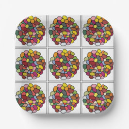 Plato De Papel Fiesta Colorida de Jelly Bean