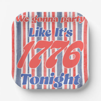 Plato De Papel Fiesta como si fuera 1776 esta noche