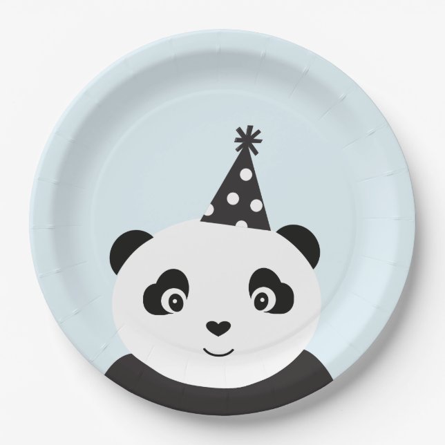 Plato De Papel Fiesta como una panda (Anverso)