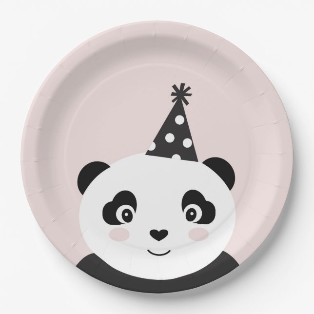 Plato De Papel Fiesta Como Una Placa Panda (Anverso)