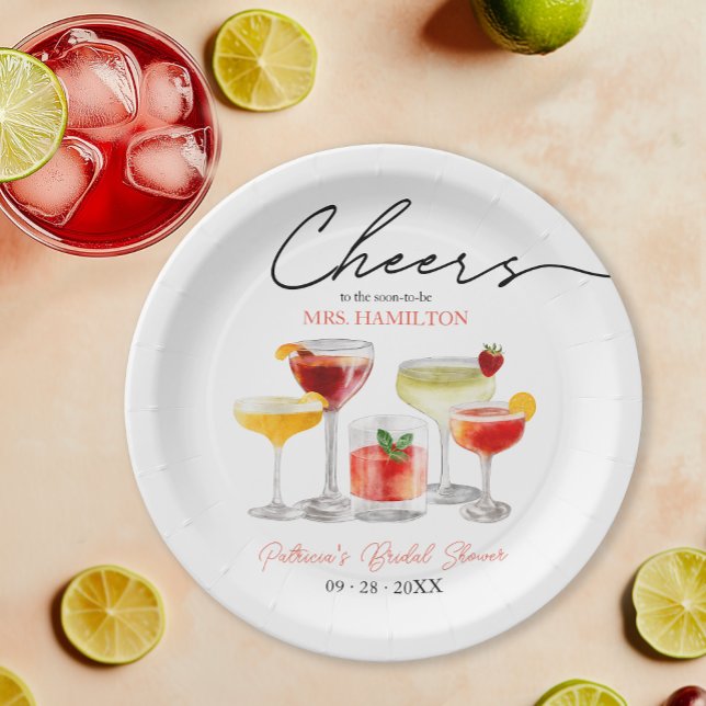 Plato De Papel Fiesta Cute Cocktail Bridal Shower (Subido por el creador)