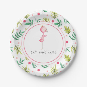 Plato De Papel Fiesta Cute Flamingo