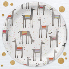 Plato De Papel Fiesta Cute Llama Alpaca
