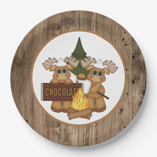 Plato De Papel Fiesta Cute smores (Anverso)