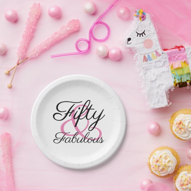 Plato De Papel Fiesta de 50 años y fabulosa (Fiesta)