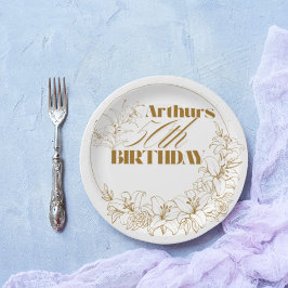 Plato De Papel Fiesta de adultos de la temática de la Lily del Or