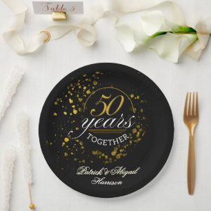 Plato De Papel Fiesta de aniversario de bodas de oro 50 años junt