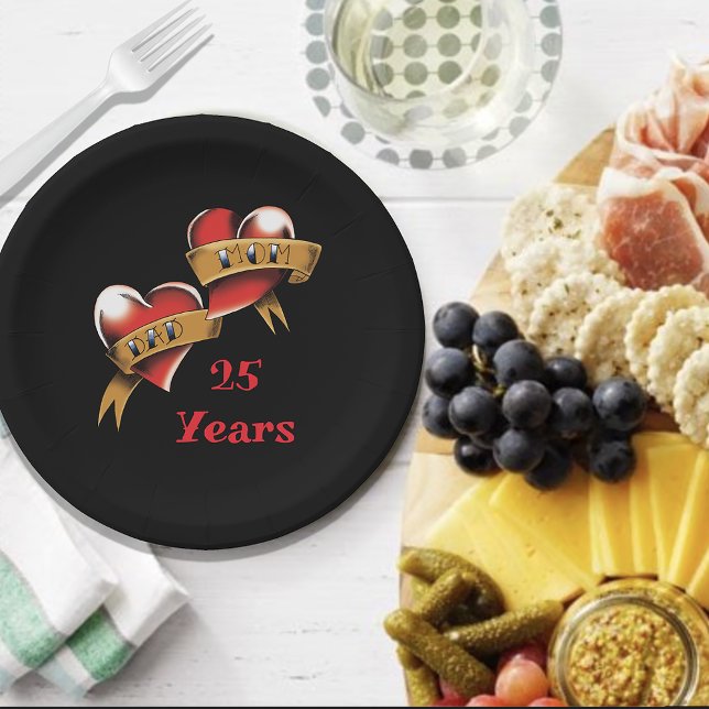 Plato De Papel Fiesta de Aniversario de Mamá y Papá (Subido por el creador)