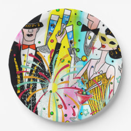 Plato De Papel Fiesta de Año Nuevo