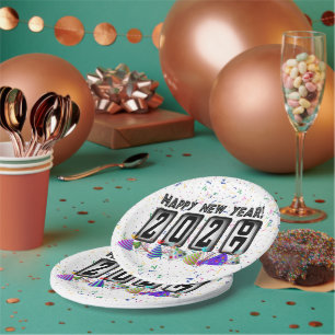 Plato De Papel Fiesta de Año Nuevo 2027 del odómetro