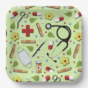 Plato De Papel Fiesta de Atención Médica
