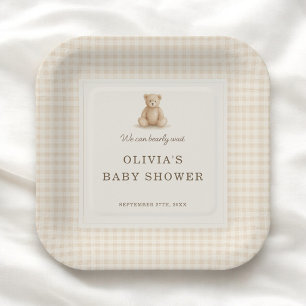 Plato De Papel Fiesta de Baby Shower 'Apenas Podemos Esperar Osit