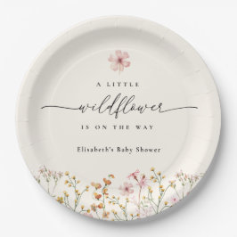 Plato De Papel Fiesta de Baby Shower Boho Flor Silvestre