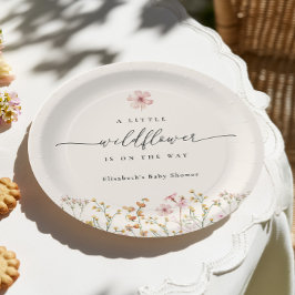 Plato De Papel Fiesta de Baby Shower Boho Flor Silvestre