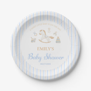 Plato De Papel Fiesta de Baby Shower con Caballo de Juguete Grand