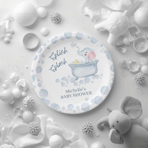 Plato De Papel Fiesta de Baby Shower de Animales con Baño de Burb