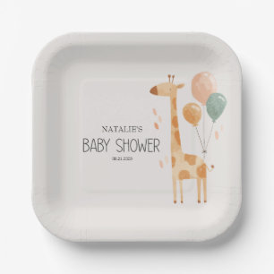 Plato De Papel Fiesta de Baby Shower de Animales de la Guardería