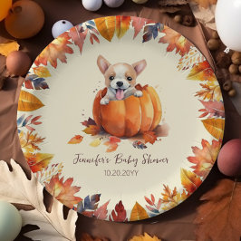 Plato De Papel Fiesta de Baby Shower de calabaza suave