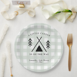 Plato De Papel Fiesta de baby shower de camping