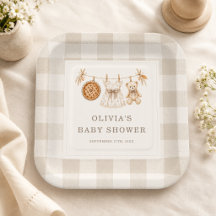 Fiesta de Baby Shower de Cuadros de Otoño Little C