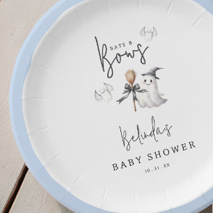 Plato De Papel Fiesta de Baby Shower de Halloween de Murciélagos