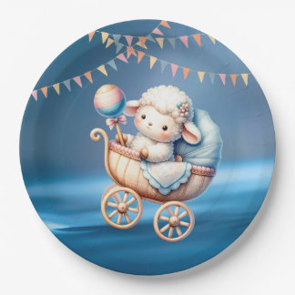 Plato De Papel Fiesta de Baby Shower de Lámpara Dulce Colorida
