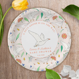 Plato De Papel Fiesta de Baby Shower de Silly Goose