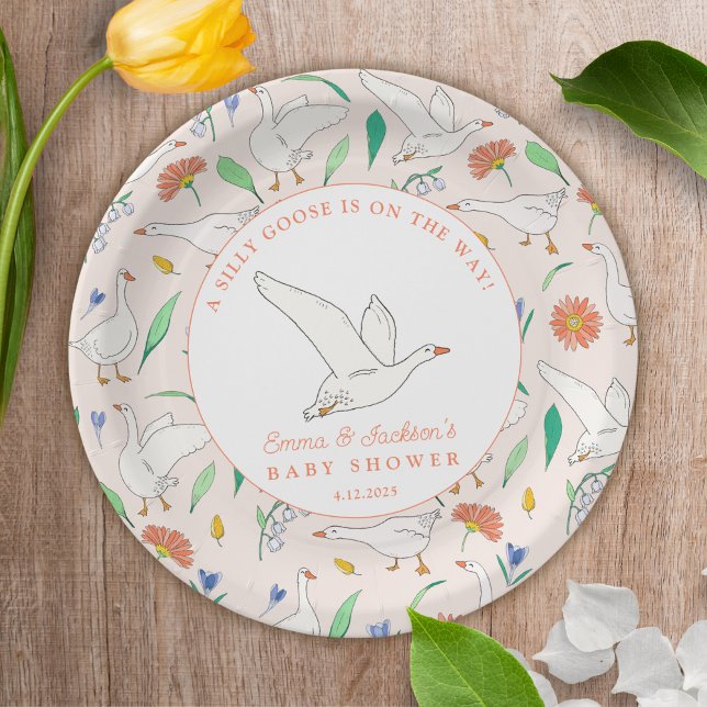Plato De Papel Fiesta de Baby Shower de Silly Goose (Subido por el creador)