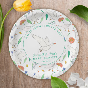Plato De Papel Fiesta de Baby Shower de Silly Goose