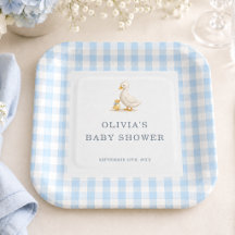 Fiesta de Baby Shower del Niño Silly Goose Gingham