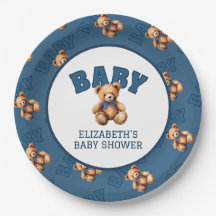 Fiesta de Baby Shower del Oso Teddy Varsity Elegan
