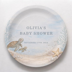Plato De Papel Fiesta de Baby Shower Partido del Océano Te Veré P