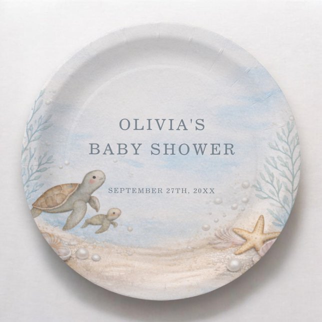 Plato De Papel Fiesta de Baby Shower Partido del Océano Te Veré P (Subido por el creador)